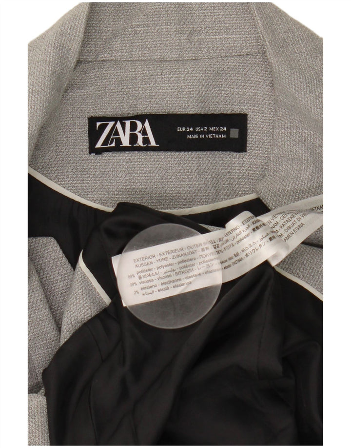 Giacca blazer a 1 bottone da donna Zara EU 34 2XS poliestere grigio