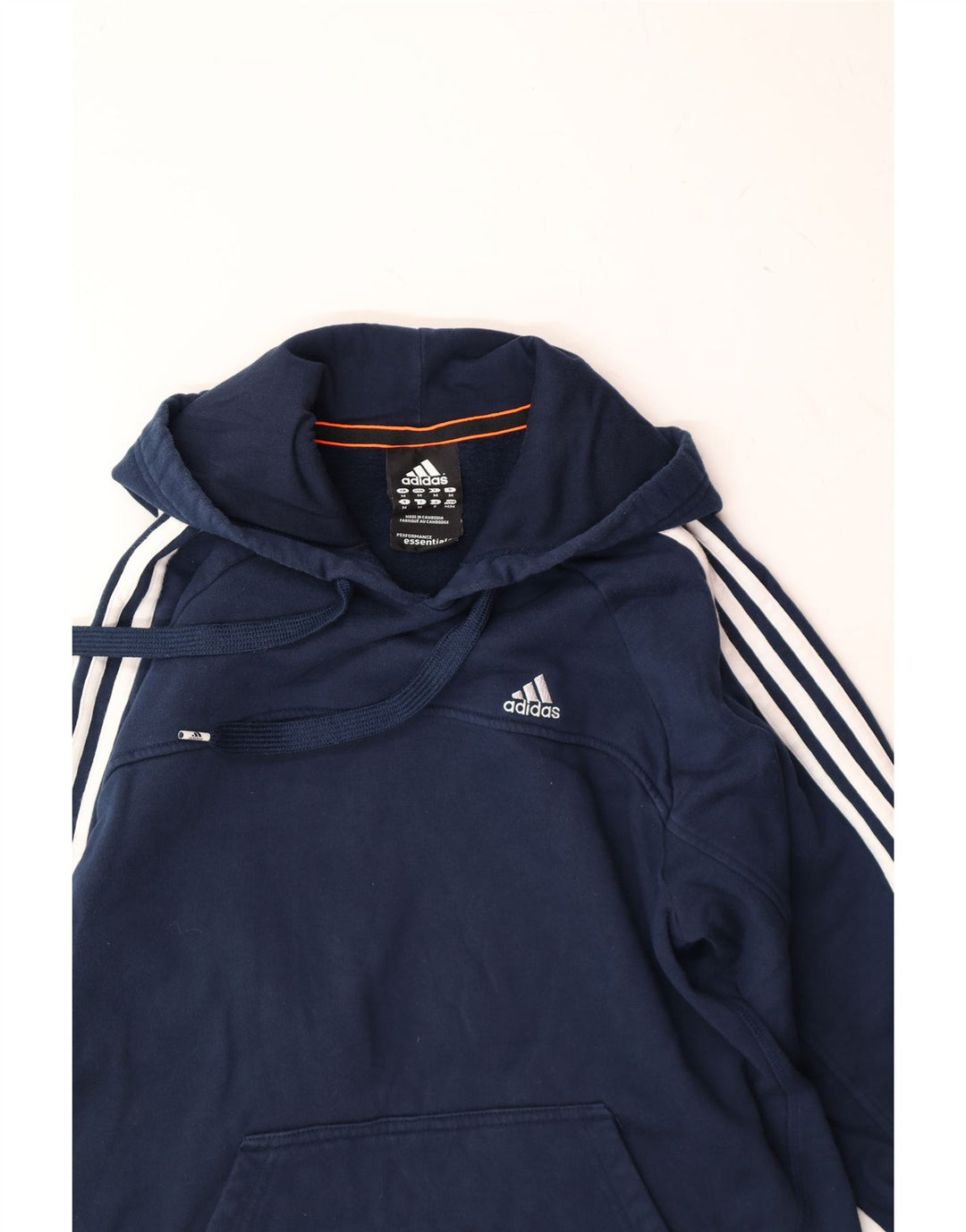 Maglione con cappuccio da uomo ADIDAS medio in cotone blu navy