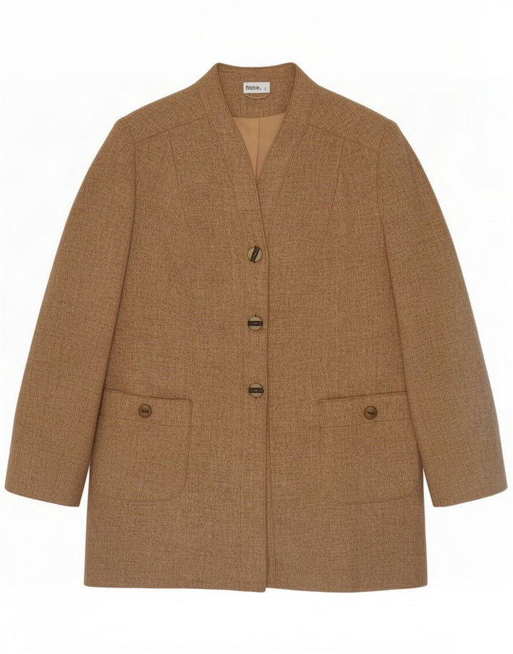 Eastex Giacca blazer da donna a 3 bottoni UK 16 Large Beige New Wool