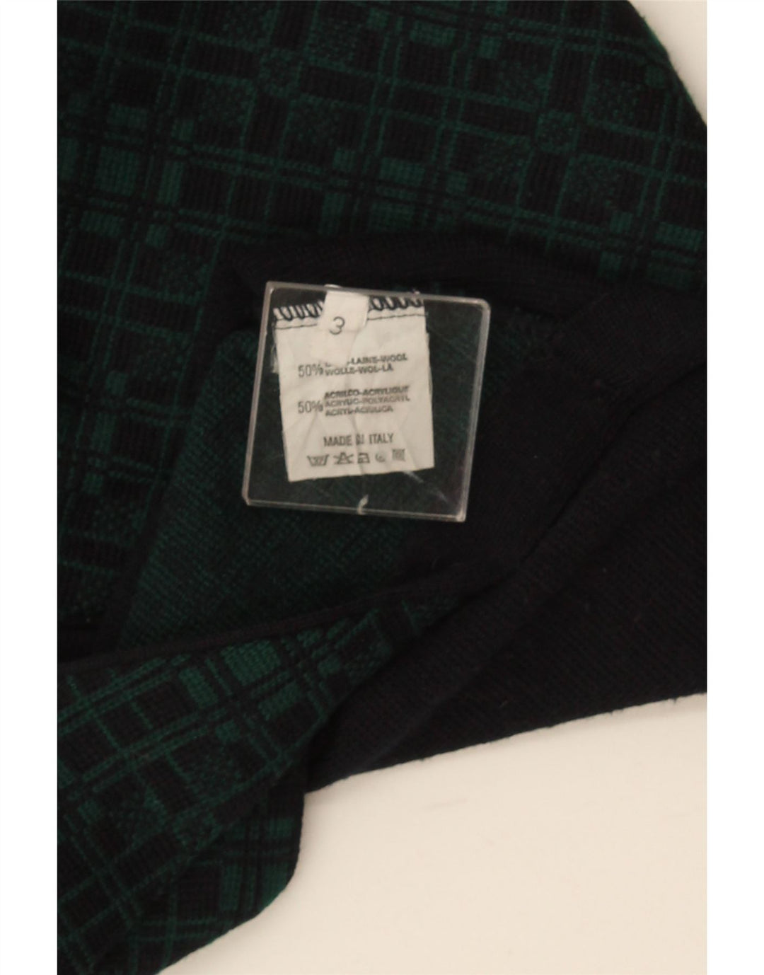 Maglione cardigan senza maniche da donna Il Granchio UK 14 verde medio a quadri