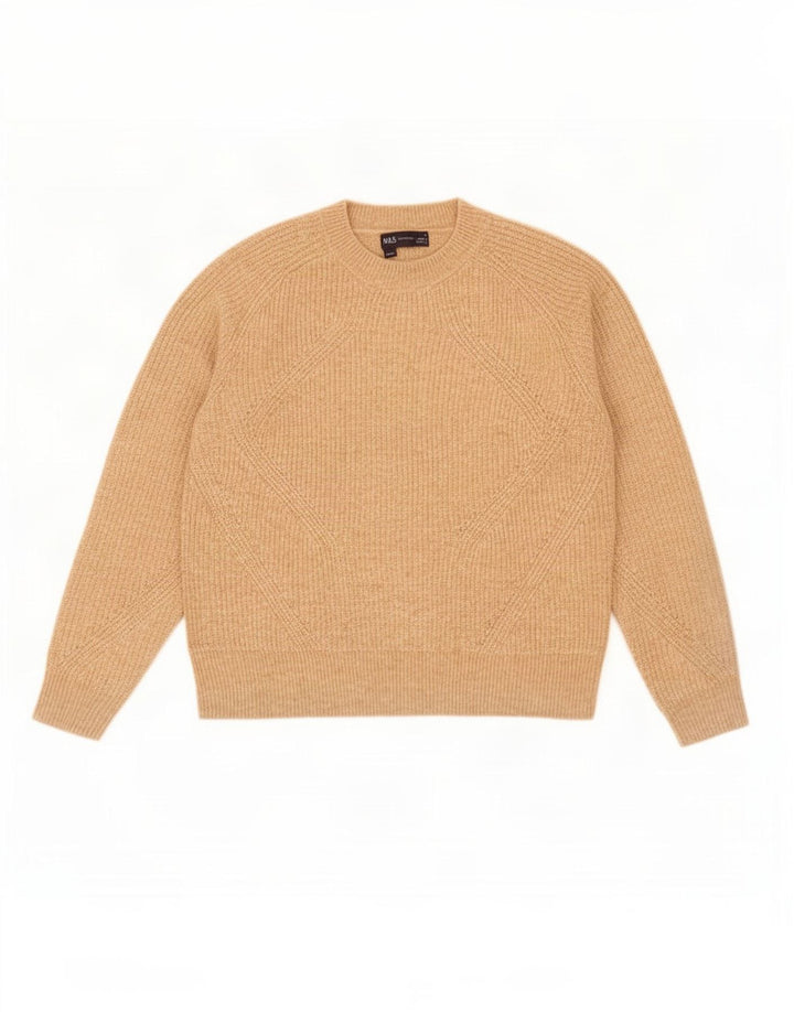 Maglione maglione girocollo da donna Marks & Spencer UK 14 Beige medio