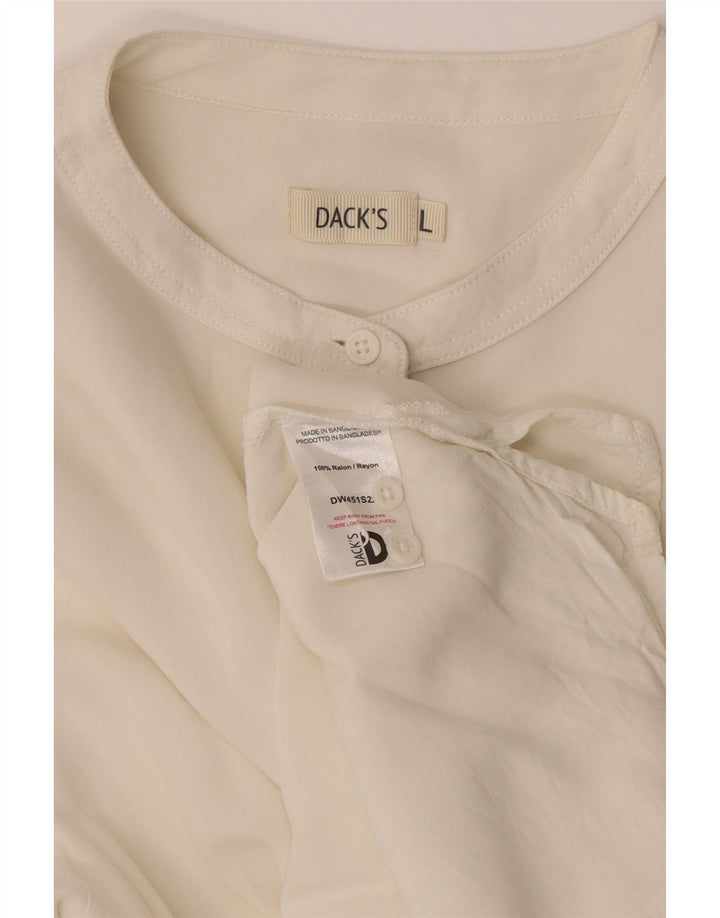 Camicia pullover lunga da donna di Dack UK 16 Large Rayon bianco sporco