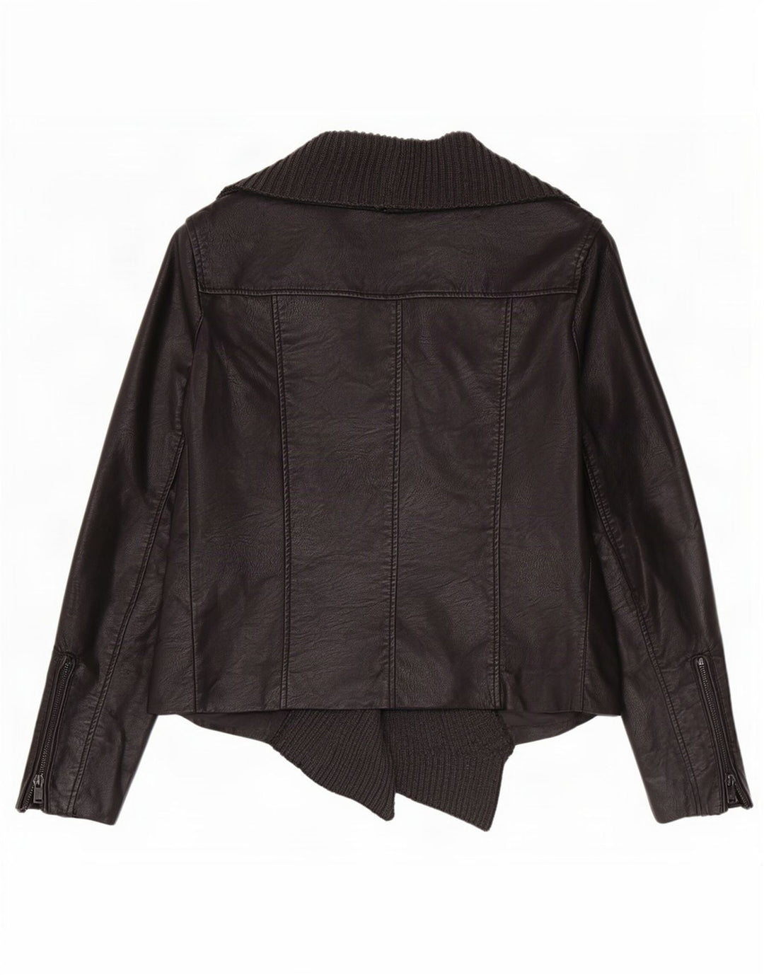 Giacca da motociclista aperta da donna in ecopelle Cavalini UK 18 XL poliuretano nero