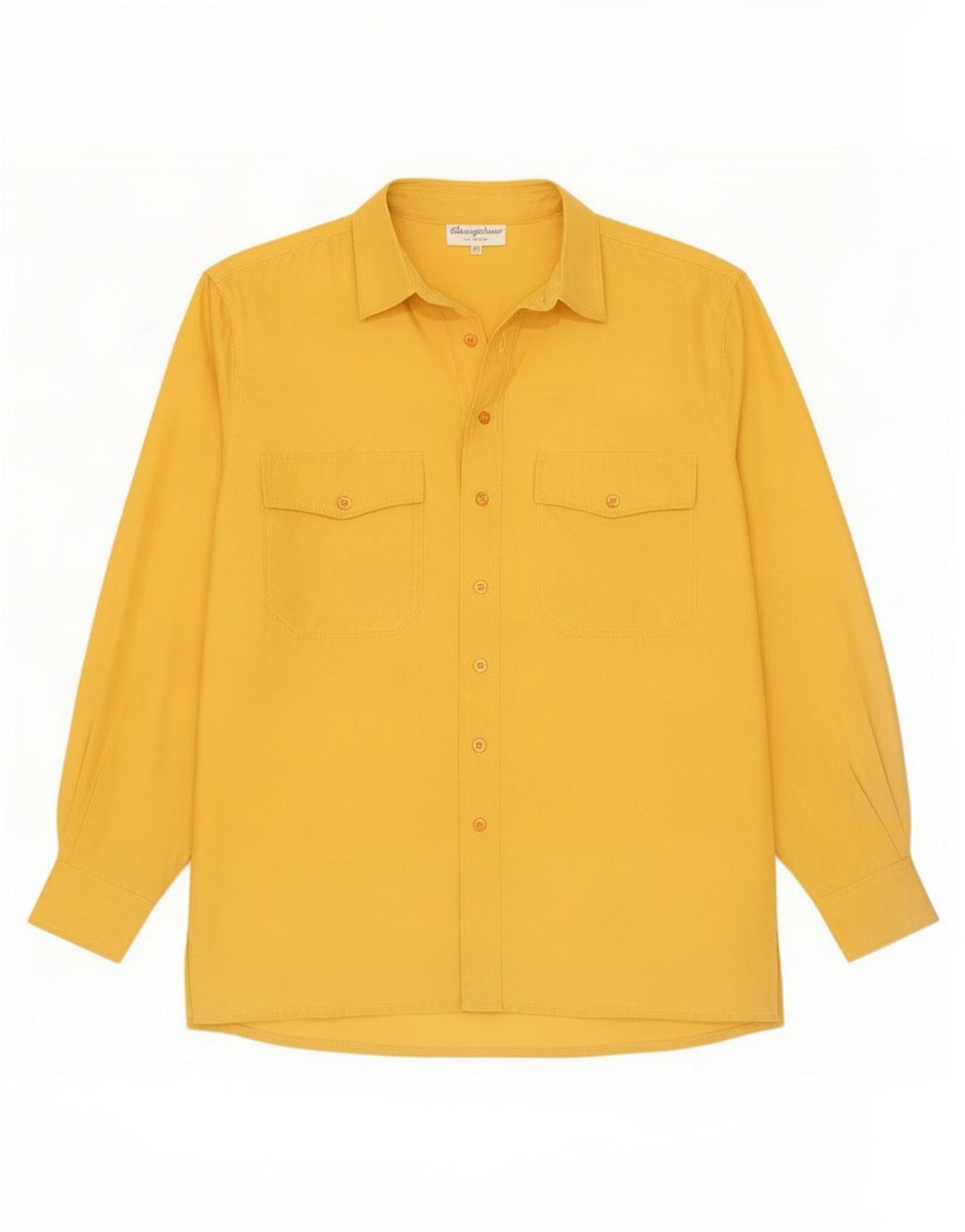 Camicia vintage da uomo in seta gialla media