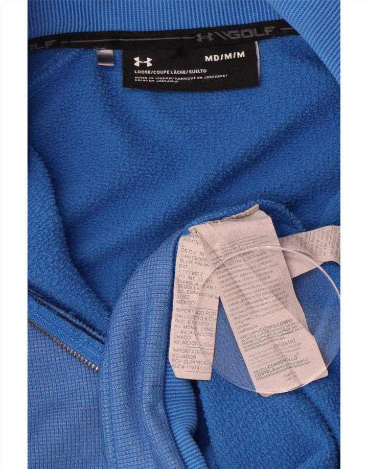 Felpa da uomo Under Armour con collo con zip, maglione, poliestere blu medio