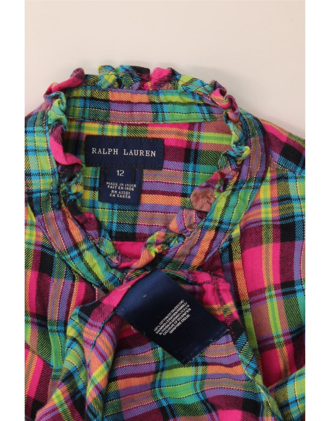 Camicia Ralph Lauren per ragazze in flanella pullover 11-12 anni in cotone multicolore