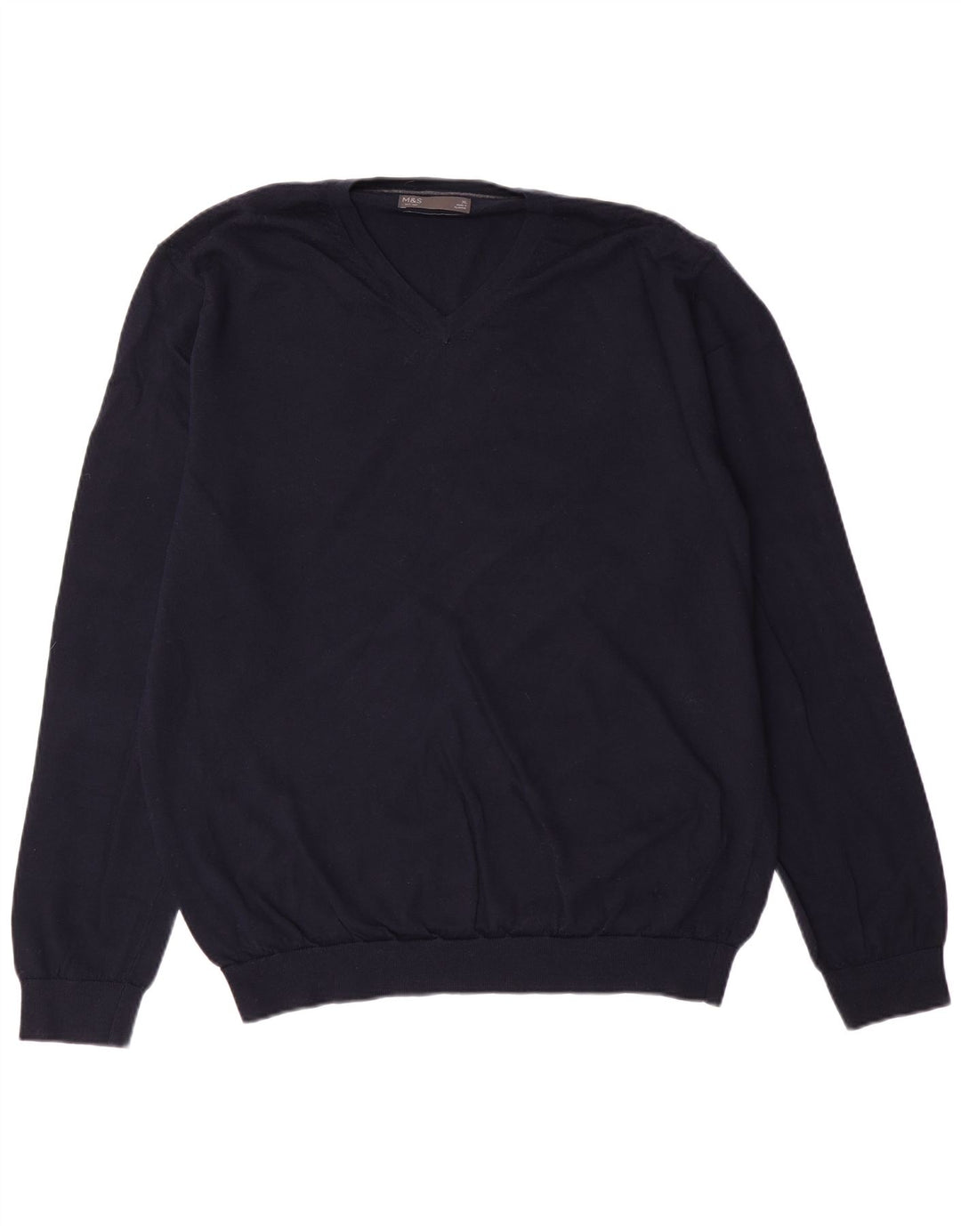 MARKS & SPENCER Maglione da uomo con scollo a V XL Blu navy Classico