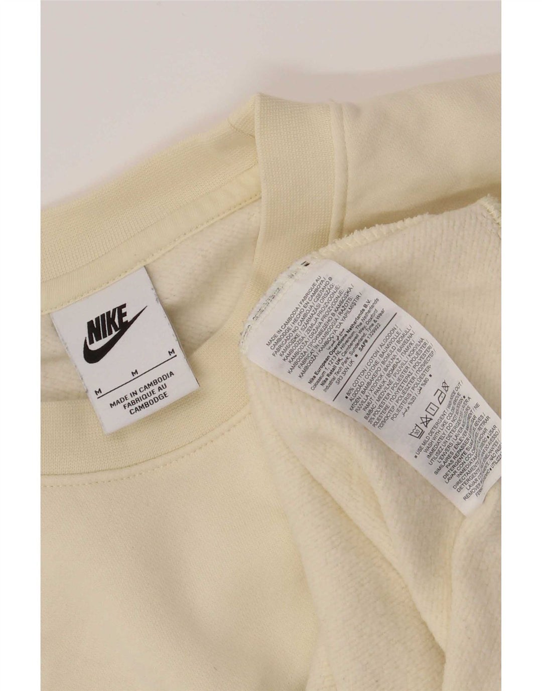 Felpa grafica da uomo Nike Felpa media in cotone color block bianco sporco