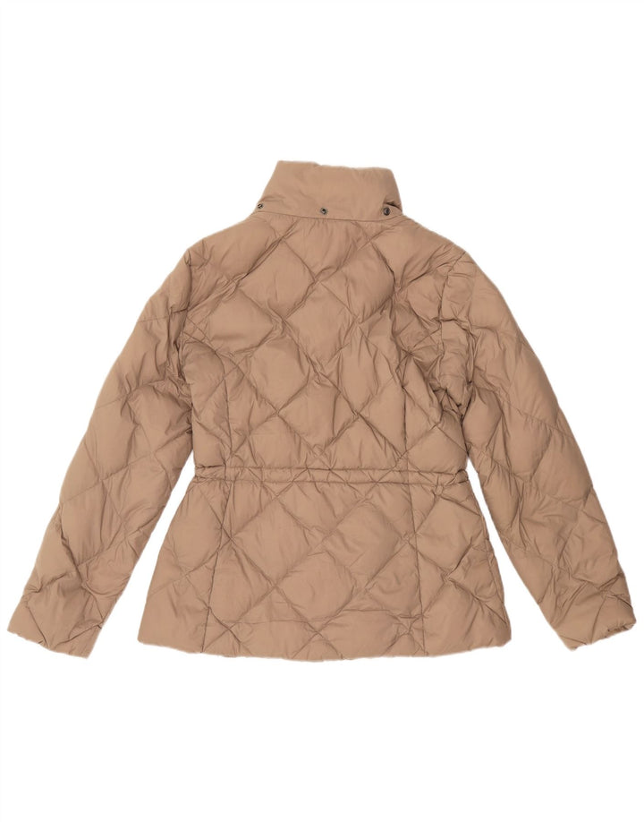 BENETTON Womens Padded Jacket UK 14 Medium Beige Polyamide
