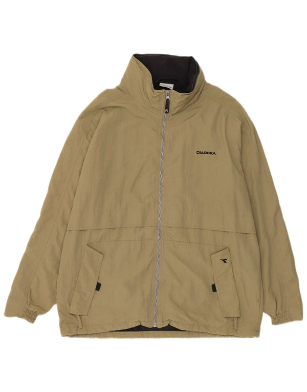Giacca antipioggia da uomo Diadora con vestibilità ampia con cappuccio UK 36 Small Khaki Poliammide