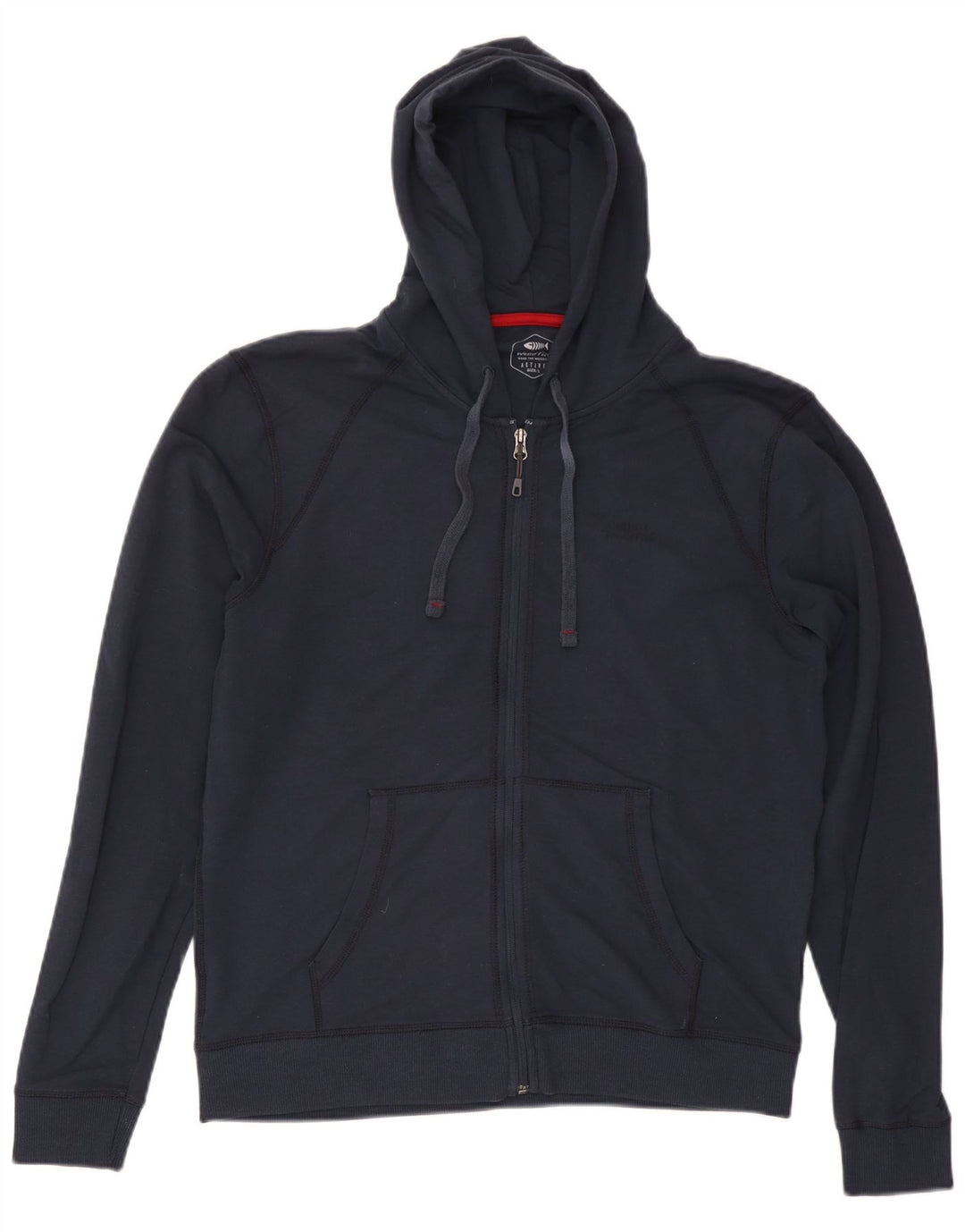 Maglione con cappuccio e zip da uomo Weird Fish grande in viscosa blu navy