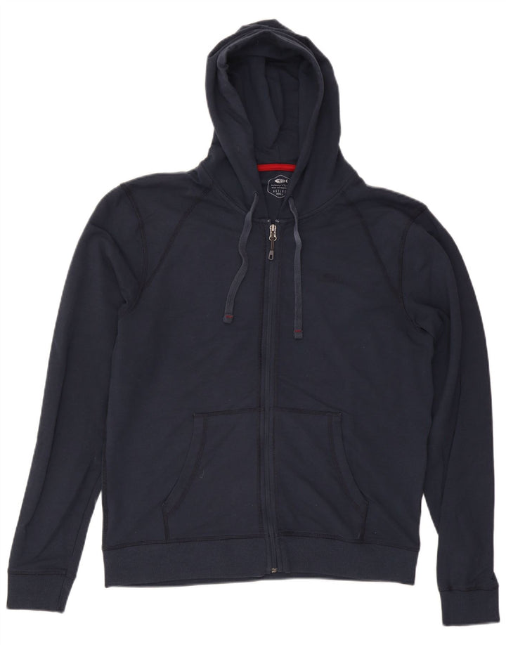 Maglione con cappuccio e zip da uomo Weird Fish grande in viscosa blu navy