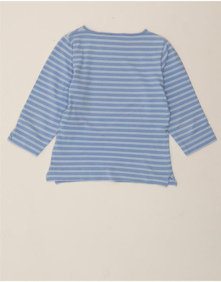 Top corto da donna PUMA manica 3/4 UK 14 cotone a righe blu medio