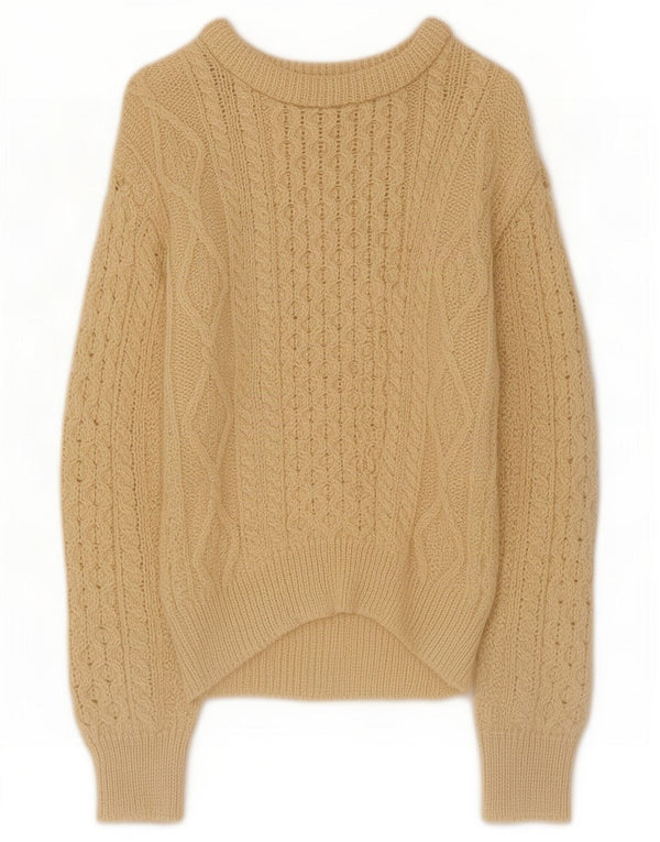 Maglione maglione girocollo da donna Aran Crafts UK 6 XS Beige Lana
