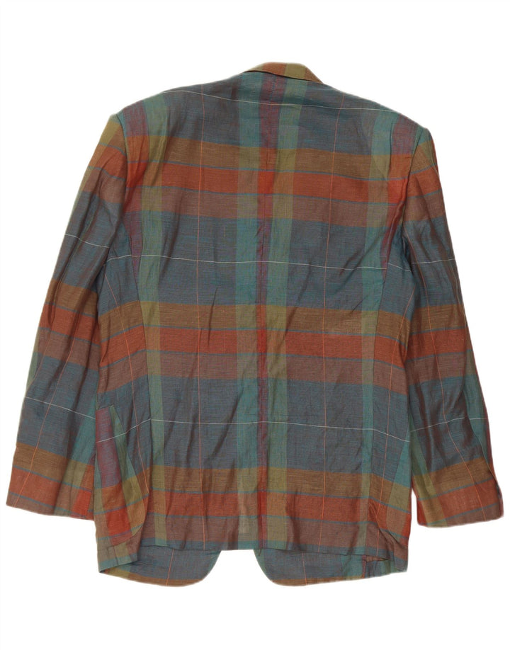 Missoni Giacca Blazer da Uomo a 1 Bottone IT 52 XL Lino a quadri multicolore