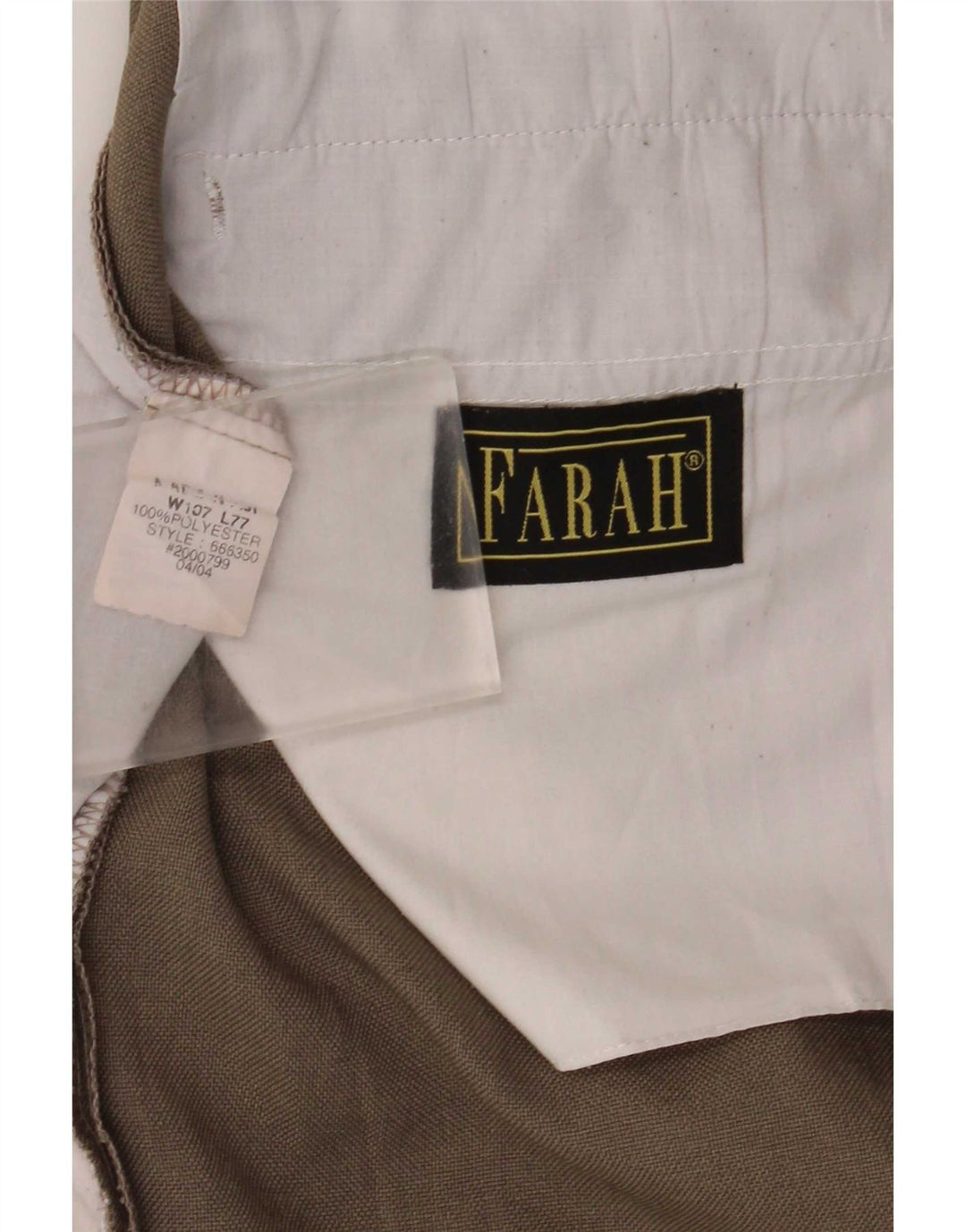 Pantaloni da completo da uomo con pegging Farah W42 L30 poliestere marrone