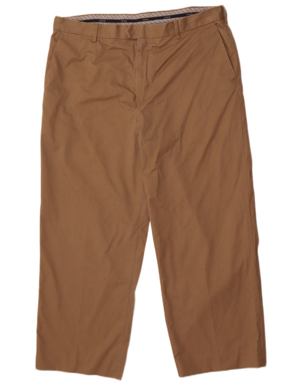 Pantaloni da abito dritti da uomo Izod W40 L28 in cotone beige
