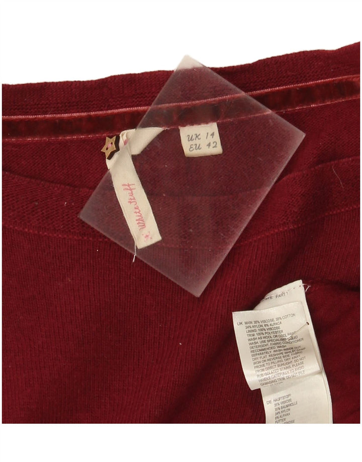Abito maglione da donna White Stuff UK 14 Viscosa bordeaux medio