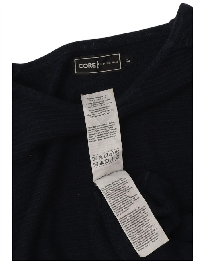 Jack & Jones Top da uomo a maniche lunghe in cotone gessato medio blu navy