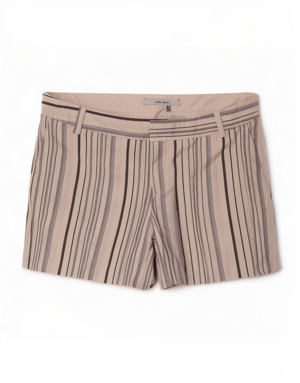 Pantaloncini chino da donna Zara medi W28 in cotone a righe bianche
