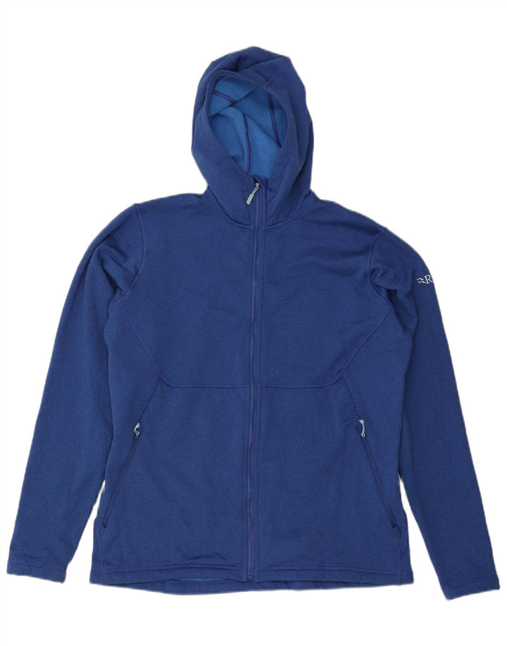 Maglione con cappuccio e zip da donna Rab UK 16 grande poliestere blu