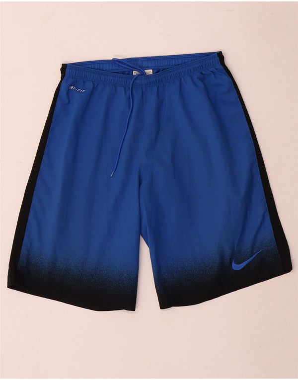 Pantaloncini sportivi Nike da uomo Dri Fit piccoli blu in poliestere color block