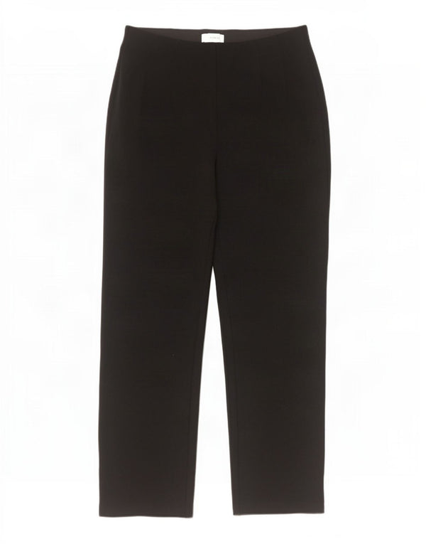Marks & Spencer Womens Straight Casual Trousers UK 14 Medium W30 L28 Black