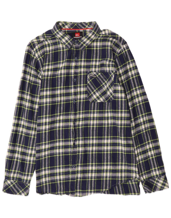 QUIKSILVER Camicia da uomo in flanella XL in cotone a quadri blu navy