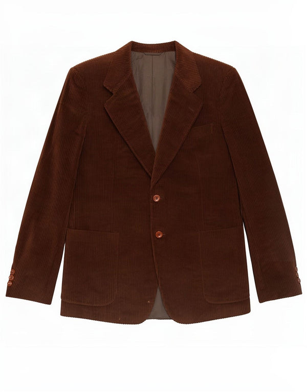 Corneliani Giacca Blazer da Uomo in Velluto a Coste a 2 Bottoni IT 50 Large in Cotone Marrone