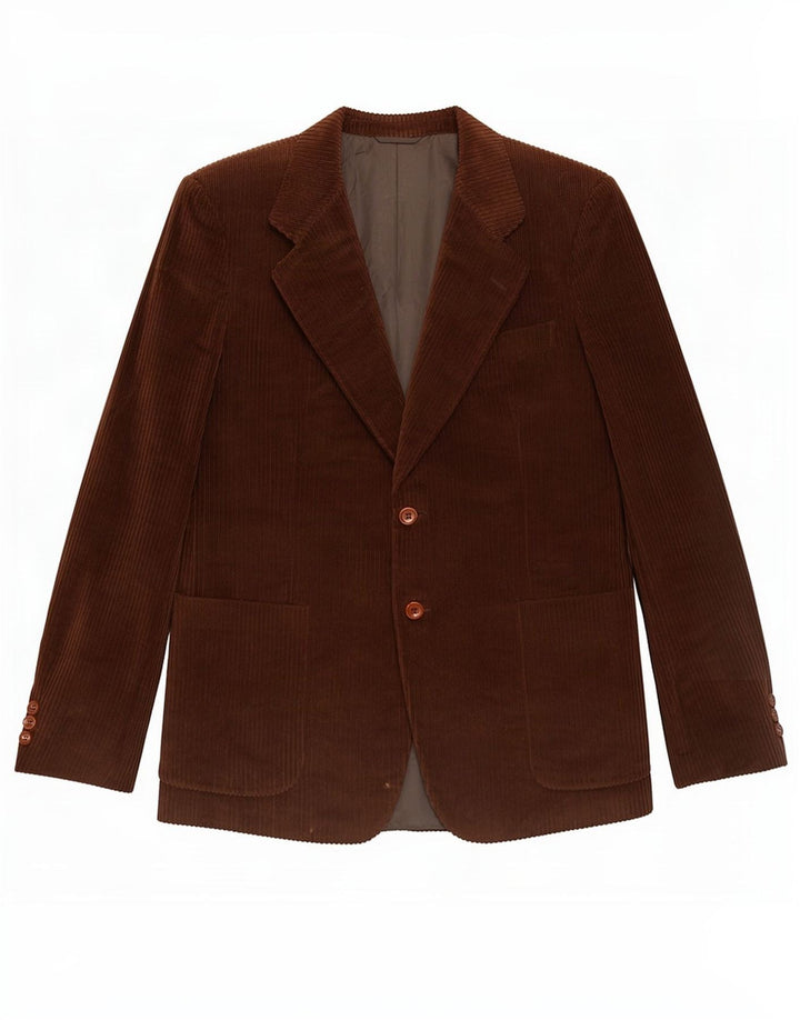 Corneliani Giacca Blazer da Uomo in Velluto a Coste a 2 Bottoni IT 50 Large in Cotone Marrone