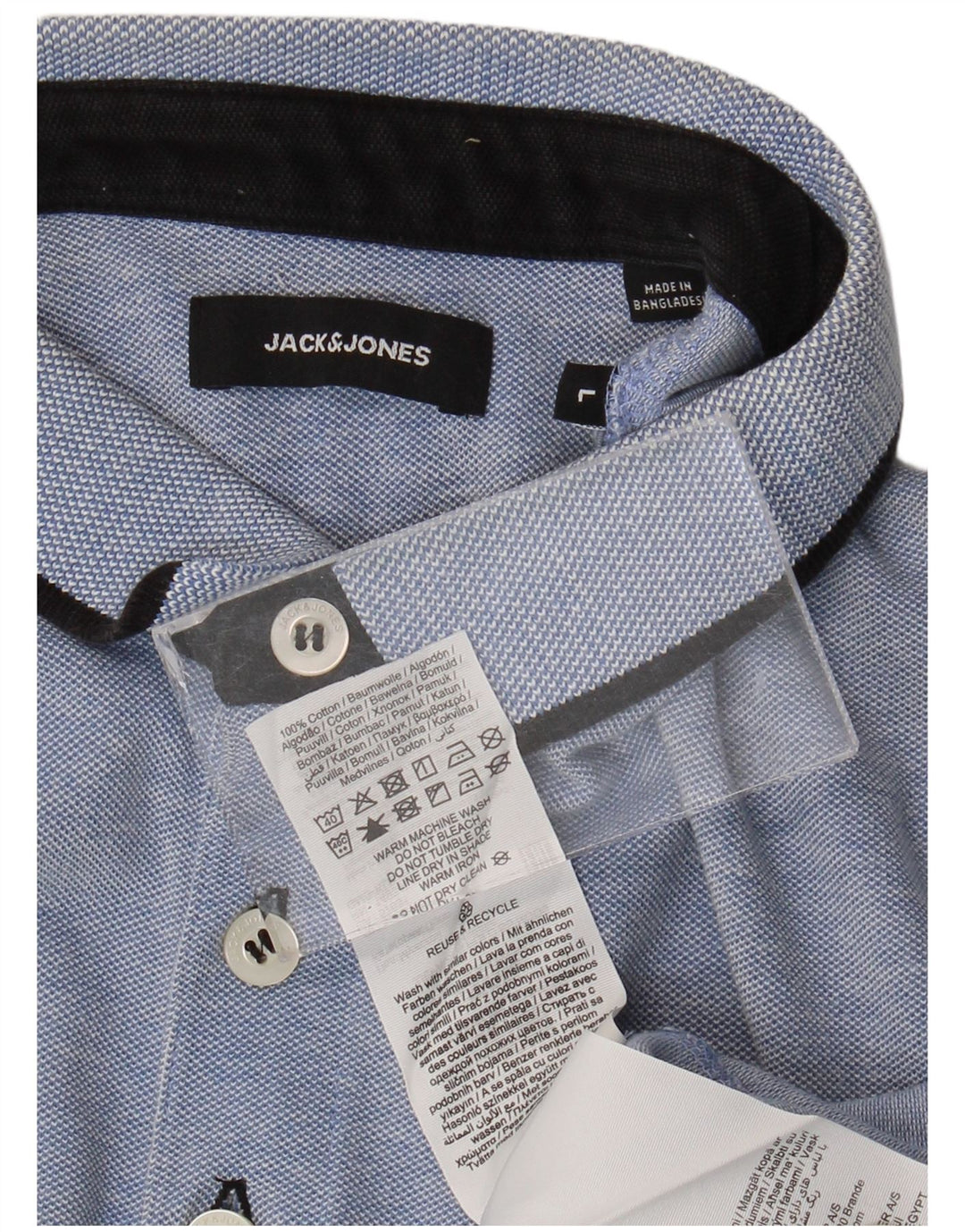 Polo da uomo Jack & Jones grande in cotone blu