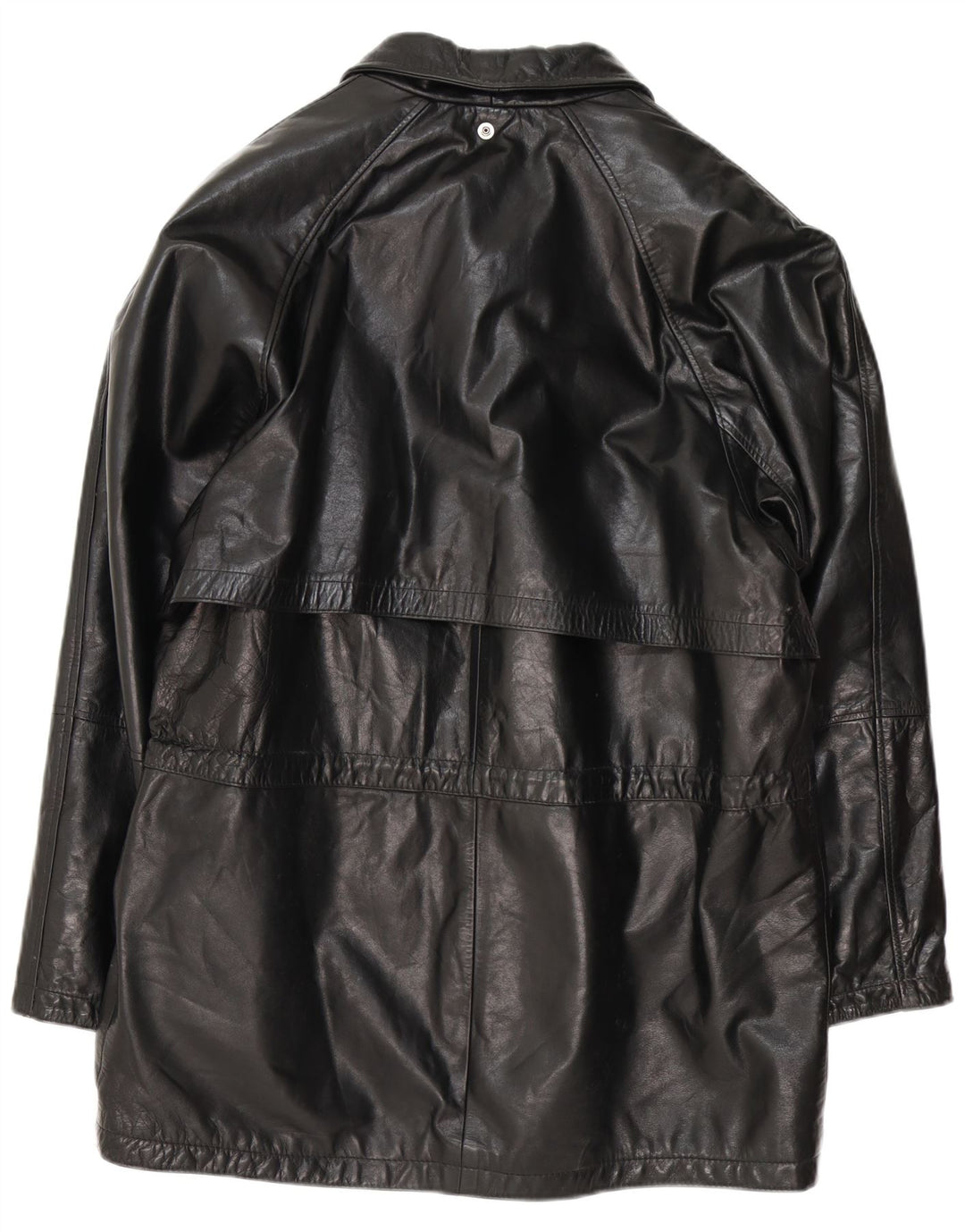 MORE & MORE Cappotto in pelle da uomo UK 40 Grande pelle nera