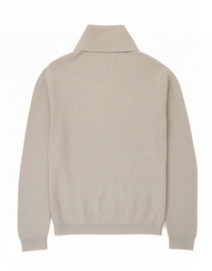 Jules Uomo Maglione con Collo a Scialle Maglione Grande in Cotone Grigio