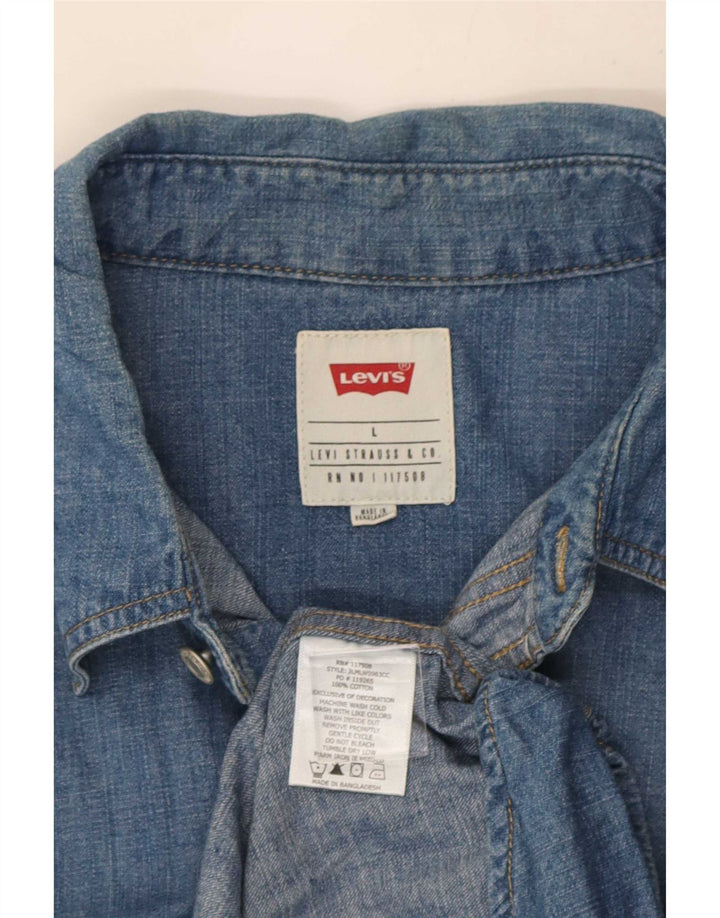 Camicia di jeans da uomo Levi's Large in cotone blu
