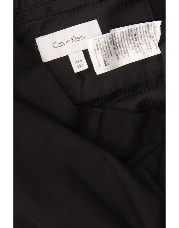 CALVIN KLEIN Pantaloni chino slim da uomo W36 L30 poliestere nero