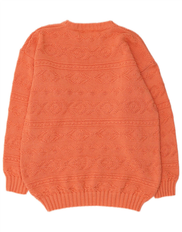 Maglione maglione con scollo a barca da donna VINTAGE UK 12 Arancione medio