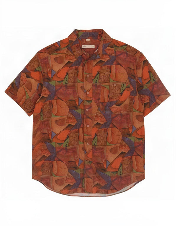 Angelo Litrico Camicia Uomo Taglia 41/42 Large Multicolore Geometrico