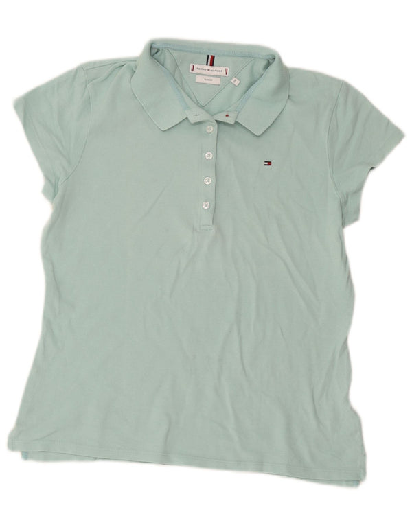 Polo slim fit per bambina Tommy Hilfiger 15-16 anni 2XL cotone turchese