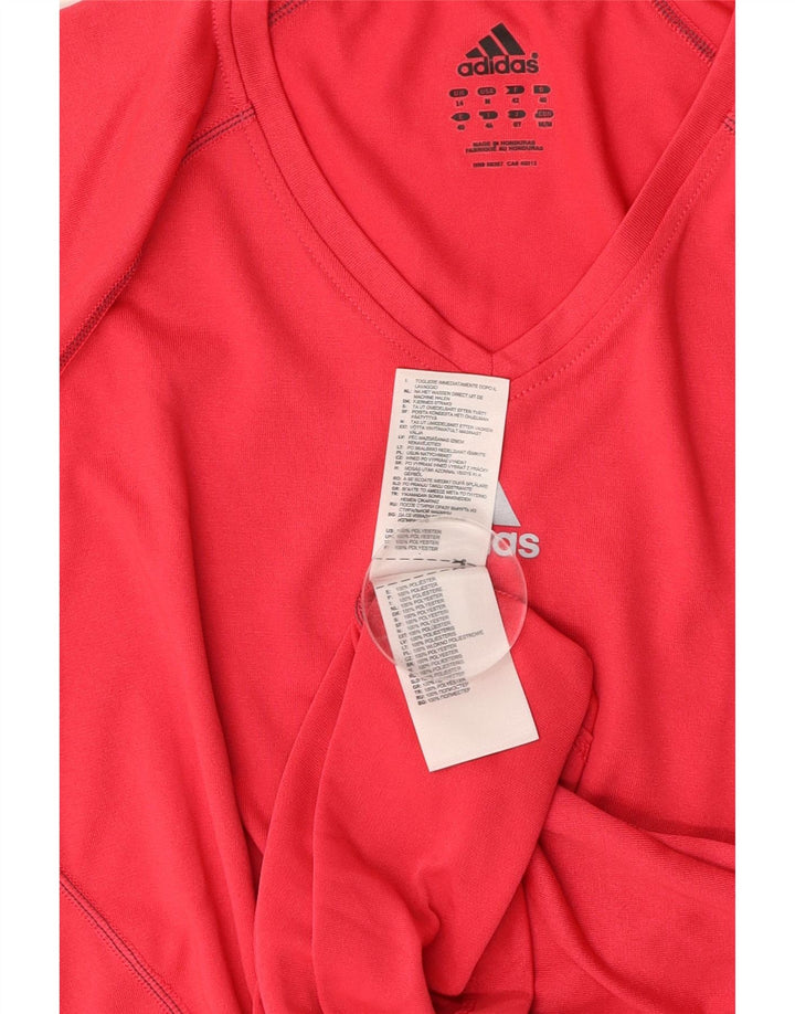 T-shirt ADIDAS da donna Climalite Top UK 14 poliestere rosso medio