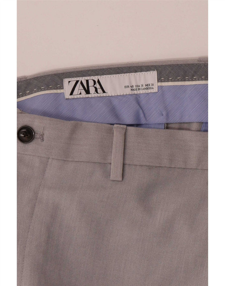 Pantaloni chino regolari affusolati da uomo Zara EU 40 medi W31 L25 grigi