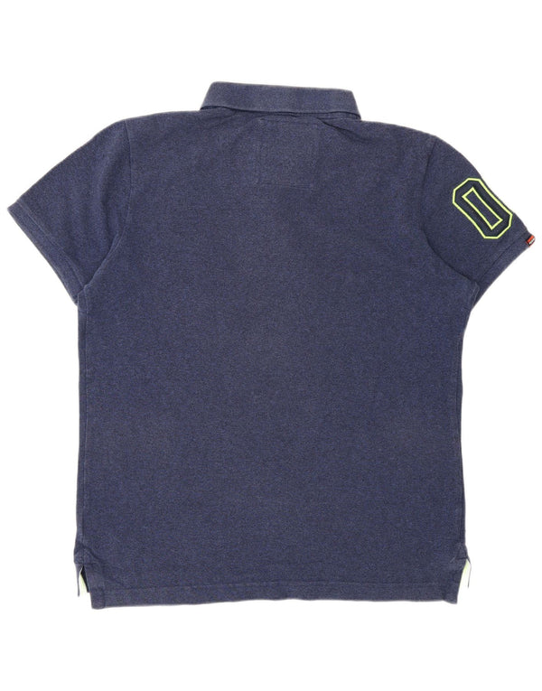 Polo grafica da uomo Superdry XL in cotone blu navy