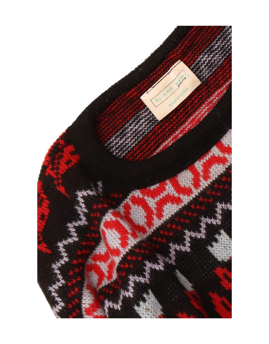 Maglione girocollo da uomo vintage in acrilico floreale medio multicolore