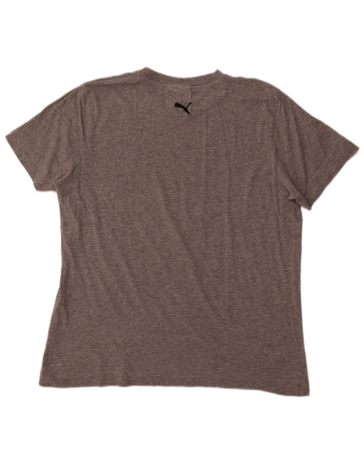 T-shirt grafica da uomo PUMA grande in cotone grigio