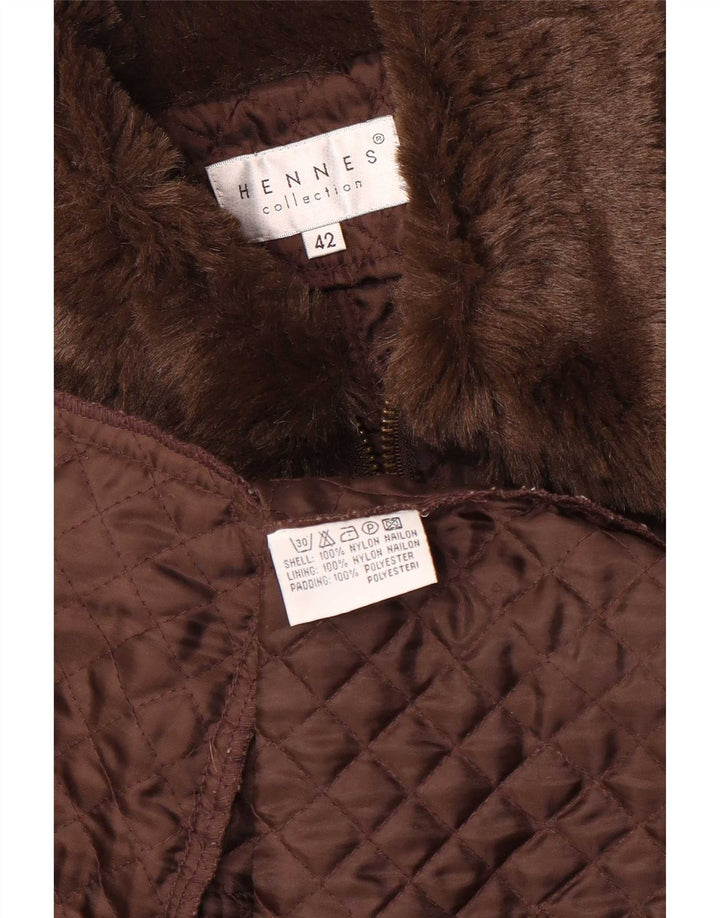 Giacca trapuntata da donna Hennes IT 42 Nylon marrone medio