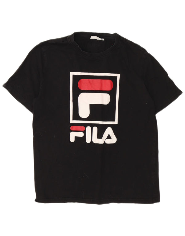 T-shirt grafica da uomo Fila Top XS in cotone nero
