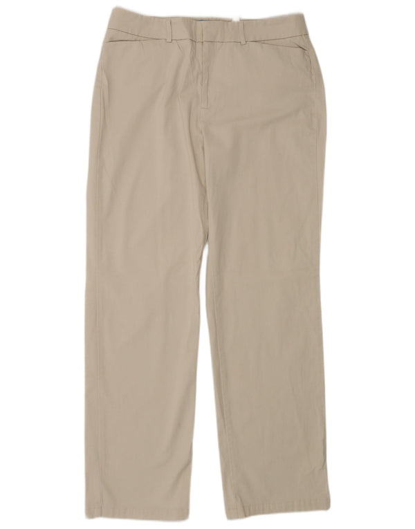 DOCKERS Pantaloni casual dritti da donna US 12 Large W30 L30 Cotone beige