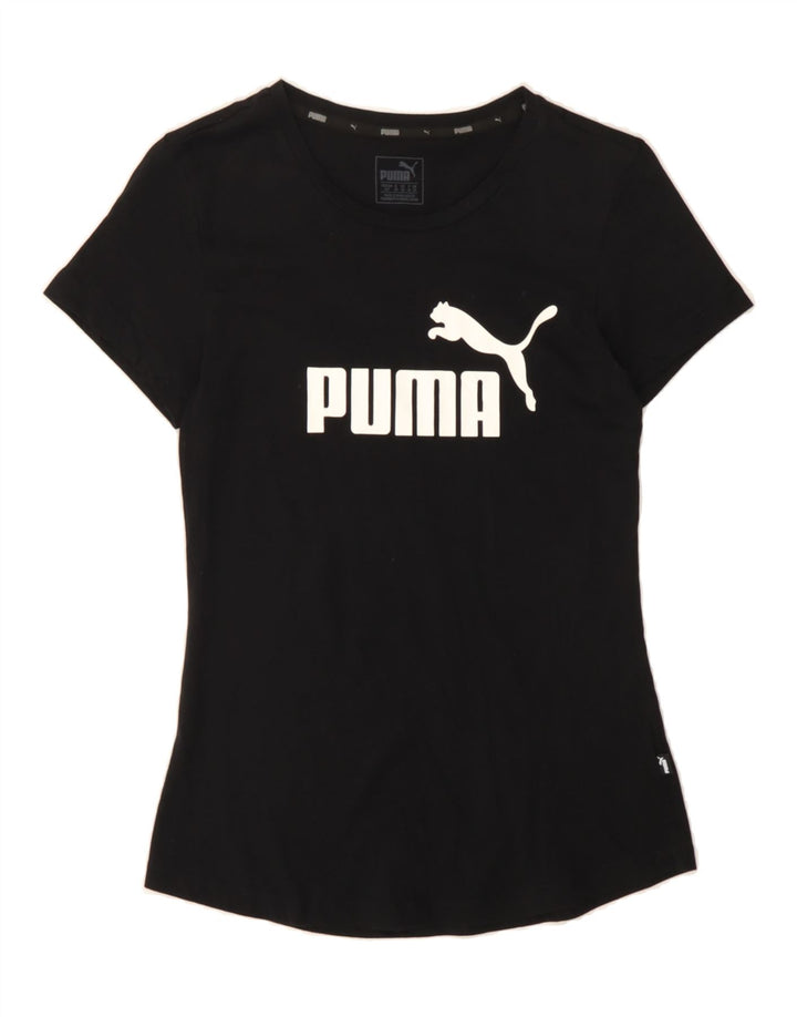 PUMA Womens Graphic T-Shirt Top UK 10 Small Black Vintage Puma and Second-Hand Puma from Messina Hembry 