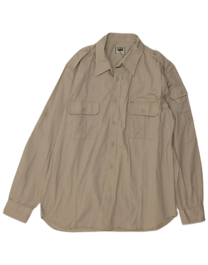 Camicia militare da uomo GAS XL in cotone beige