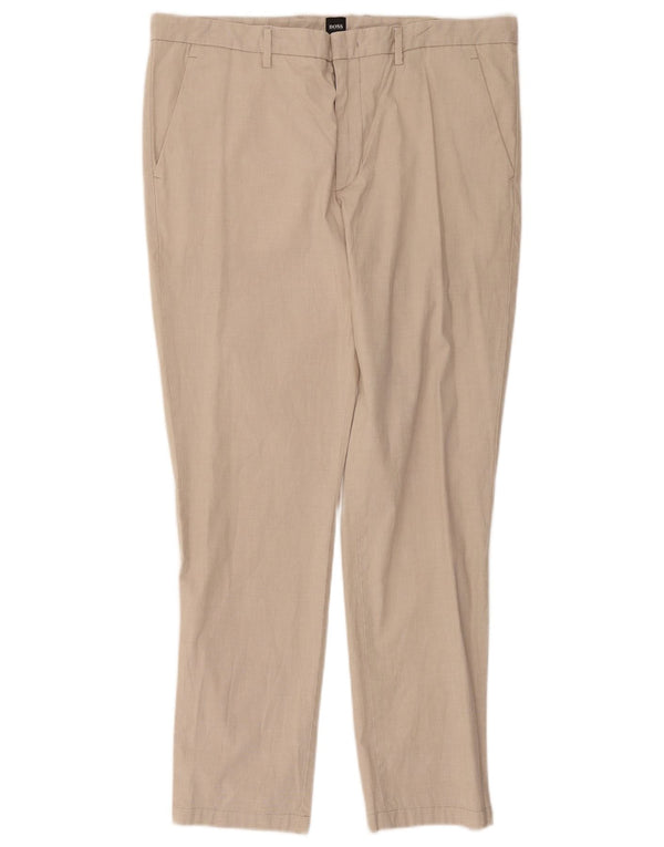 Pantaloni chino slim da uomo Hugo Boss EU 50 Large W36 L28 Cotone beige