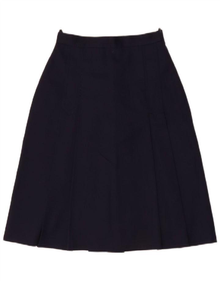 Gonna a trapezio da donna vintage W24 XS blu navy